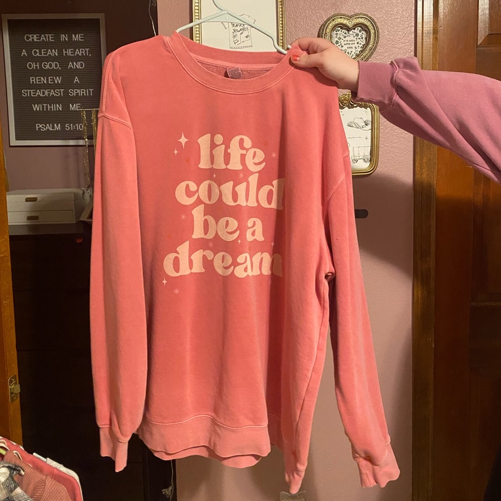 Pink Graphic Women's Sweater- Happily Ever Threads